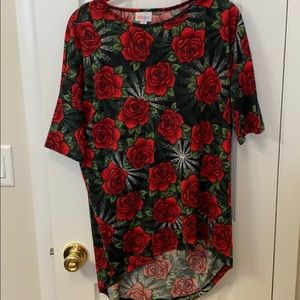 Lularoe Irma-Red Rose Pattern